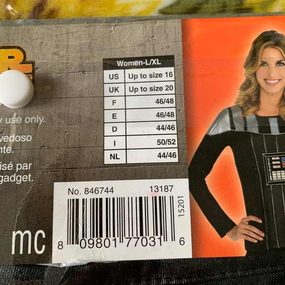 New in Package-Darth Vader Long Sleeve Top - Picture 4 of 5